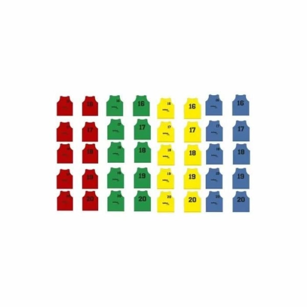 Set med 5 chasubles numrerade från 16 till 20 Softee - blå - TU