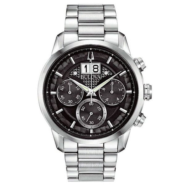 Klocka - Bulova - 96B319 - Analog - Rostfritt stål - Svart urtavla Silver, Svart