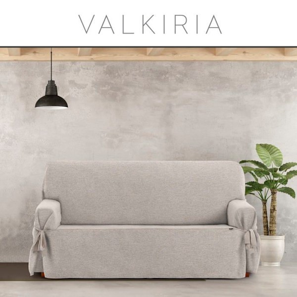 Stolöverdrag - möbelöverdrag Eysa - F633330 - Valkiria universellt sofföverdrag med knyt 1-sits färg 02, Lin 0