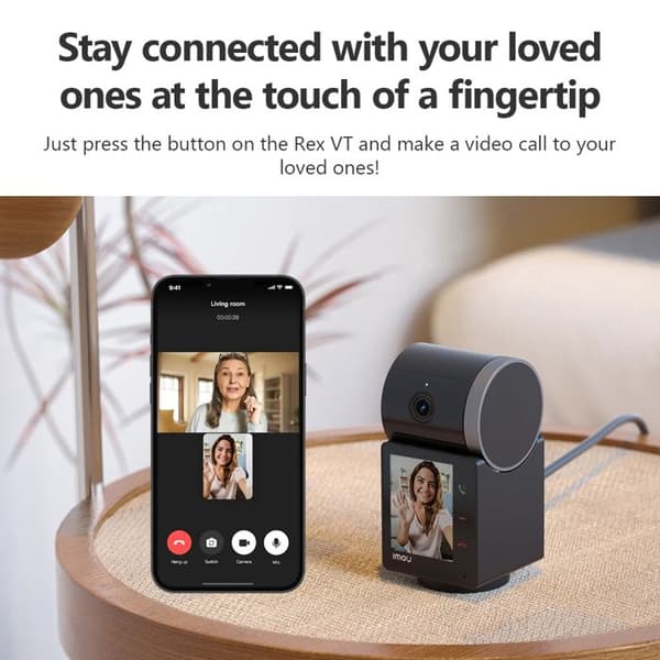 REX VT PRO Inomhus Wi-Fi-kamera (IPC-S2VBP-5M0WR) 5MP, Night Vision, Human Detection, 2000mAh Imou