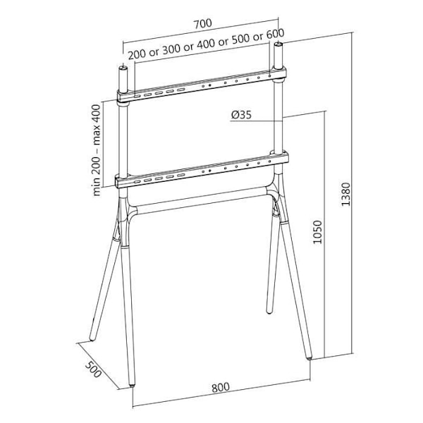 LogiLink BP0078 TV-ställ 4"-70" valnötsben 3174