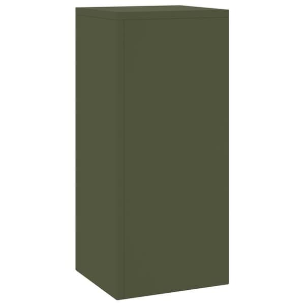 Utomhusväxthållare Pelare 2 st Grön Oliv 24x24x55 cm Stål