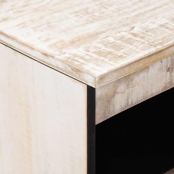 vidaXL Buffé med dörr Vit 60 x 33,5 x 75 cm Massivt mangoträd 4018393