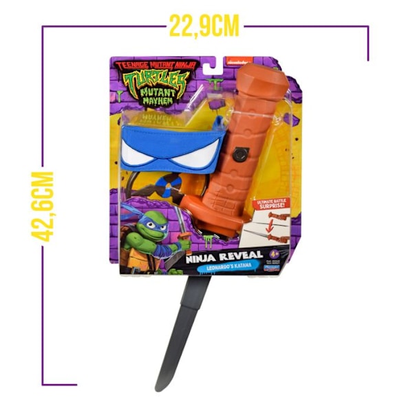 Tortuga Ninja, Stridsvapen, med tillbehör inkluderade, Modell Leonardo, För barn från 4 år, TU8061 Blå