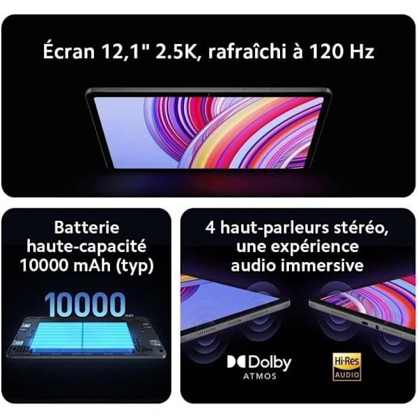 Xiaomi Redmi Pad Pro 5G, 5G med Snabbladdning, 6GB 128GB Grå Fransk Version + 2 Års Garanti
