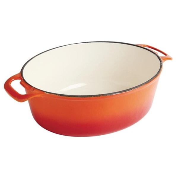 Vogue Orange Oval Gjutjärnsgryta 5 L Ljus orange