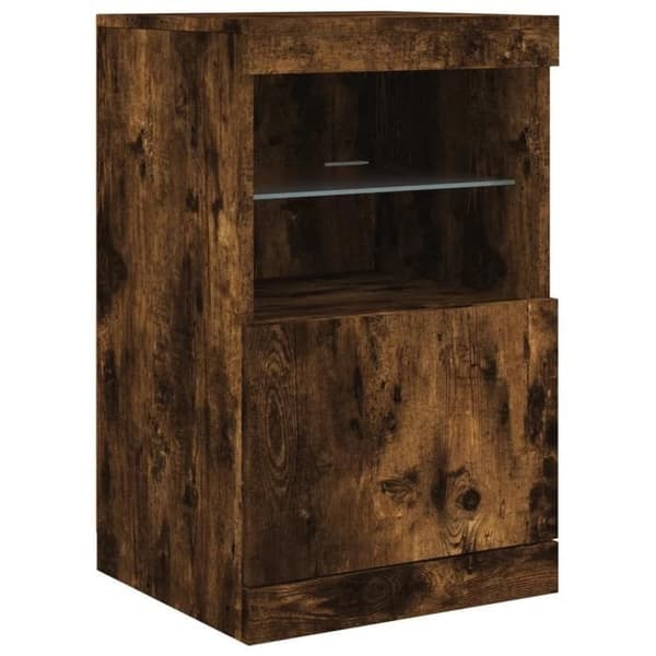 vidaXL Buffé med LED-lampor ek rökt 41x37x67 cm 836683