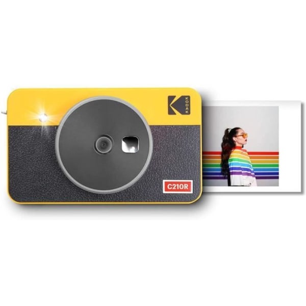 KODAK Mini Shot Combo 2 Retro C210R - Instant Camera (Fotokreditkortsstorlek 5,3 x 8,6 cm - 2,1 x 3,4 tum, LCD-skärm Gul