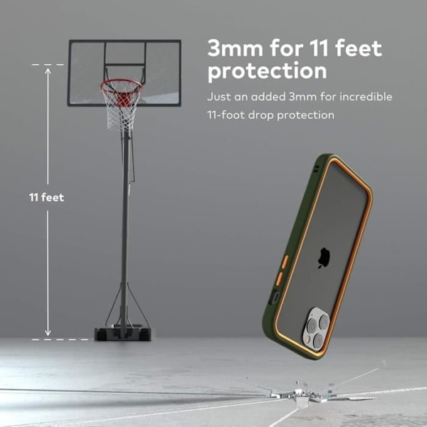 Coque Bumper - RhinoShield - CrashGuard NX - Fin skydd - Stötdämpning - iPhone 12/12 Pro Svart