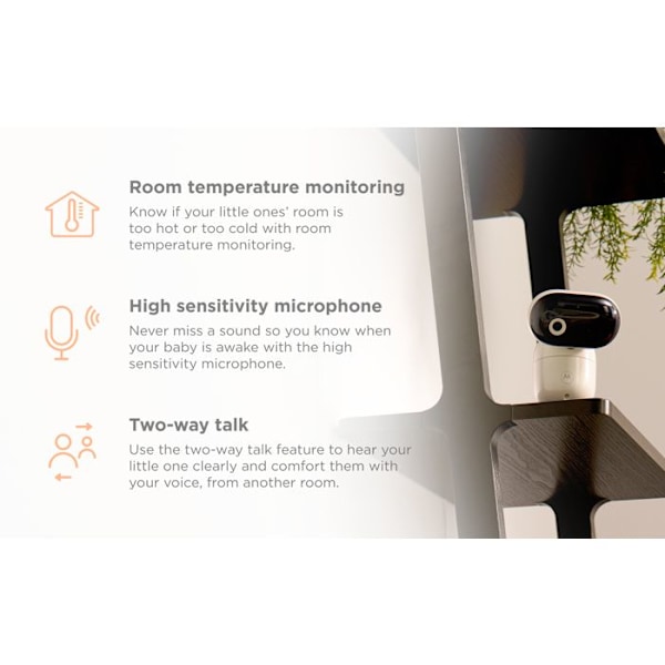 Motorola PIP 1010 505537471428 babyvakt med 2,4 GHz Wi-Fi-kamera - Vit - Digital - DECT