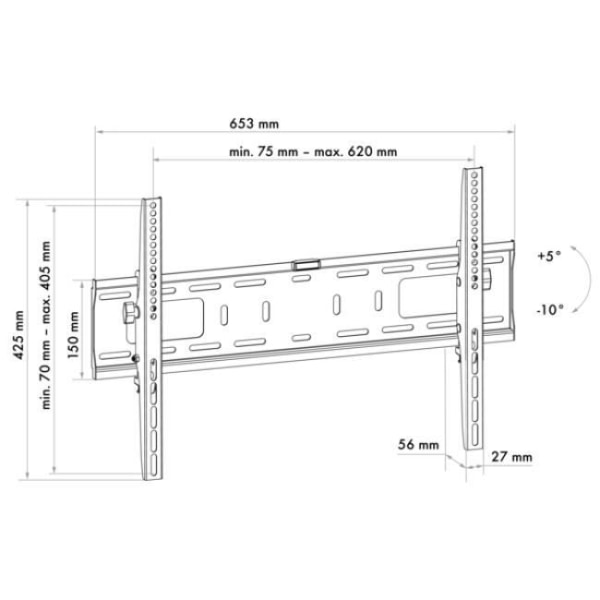 Schwaiger LWHT7050 513, TV, 50 kg, 200 x 200 mm, 600 x 400 mm, svart