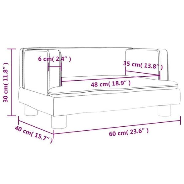 vidaXL Barnsoffa kräm 60x40x30 cm sammet 3196323