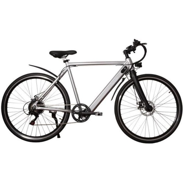 28'' elcykel - Velair - Shimano 6 hastigheter - Skivbromsar - Räckvidd 40 km - Aluminiumram - Silver