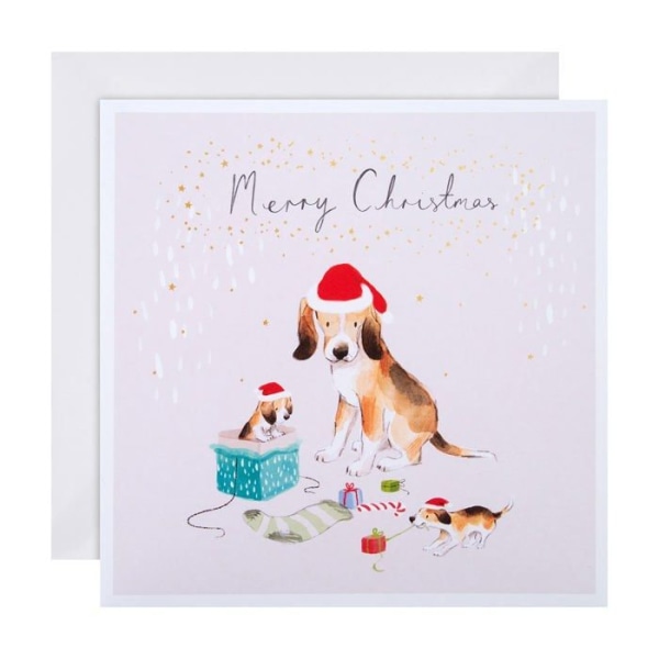 Hallmark - 25572282 - Set med 8 julkort, modern festlig hunddesign, söta julkort