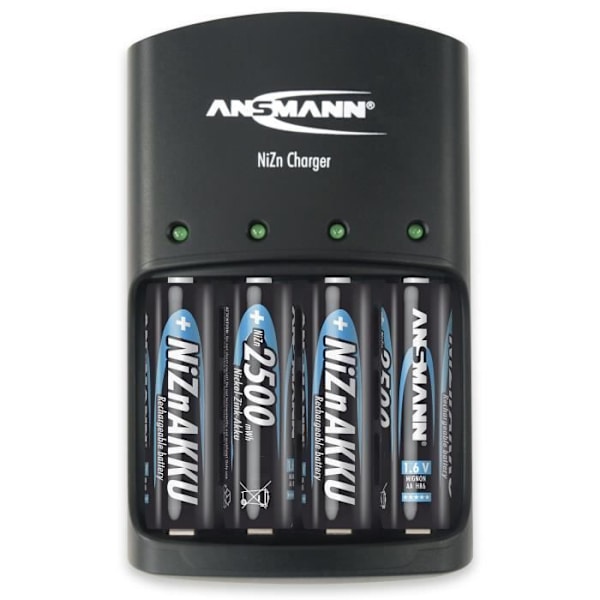 Laddare för runda NiZn LR03 (AAA) och LR6 (AA) batterier