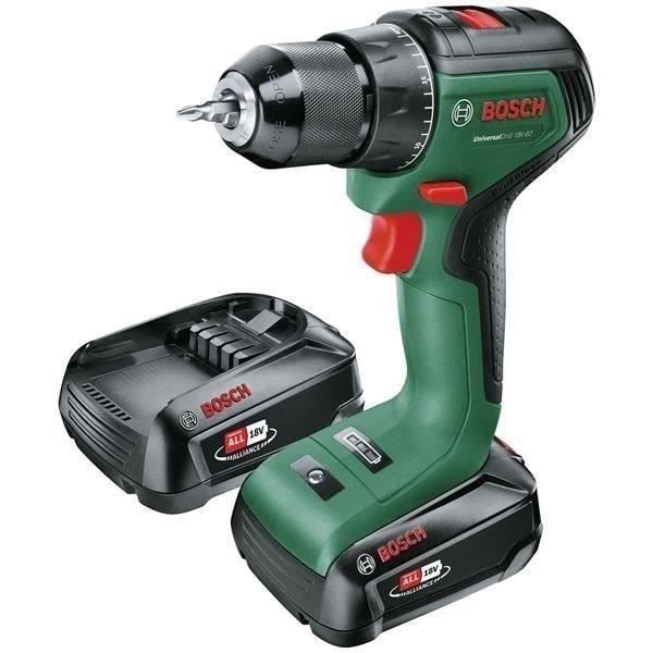 Perforator Skruvdragare UniversalDrill 18V-60 (2x 2,0Ah) + AL 18V-20 Grön