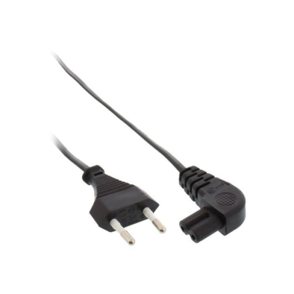InLine Strömkabel Europlug (M) för IEC 60320 C7 vinklad 10 m svart