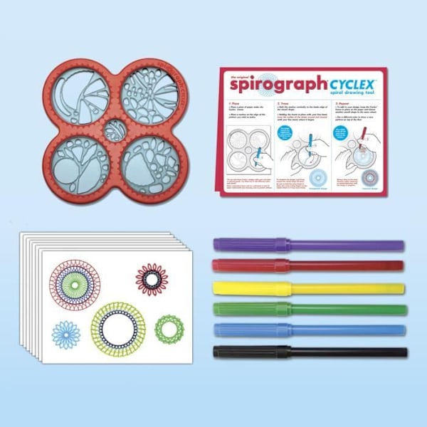 Cyclex box set - SPIROGRAPH - Skapa oändliga spiraler med roterande hjul! Flerfärgad