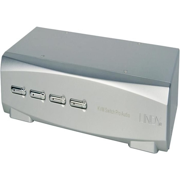 Lindy 39311 4-portars USB 3.0 Pro Audio HDMI KVM Switch, Svart