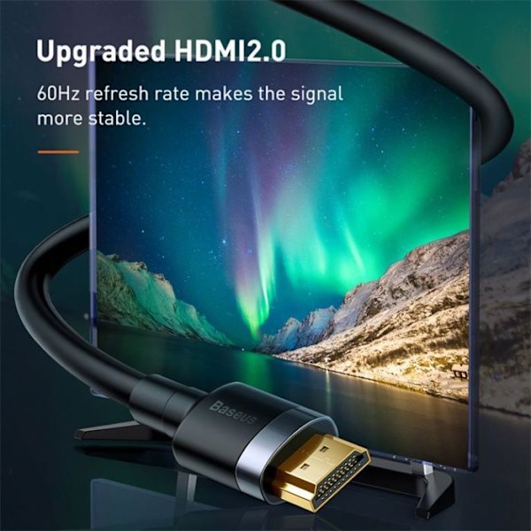 HDMI-kabel - Baseus - Cafule - 4K - 5 m - Hane till Hane - Svart Svart