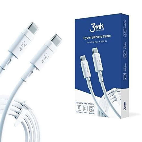 Kabel - 3MK - Typ-C Hyper Silicone - Laddning och synk - 1m