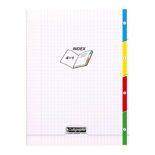 Notebook - Calligrapher - 8000 - 4 index - POLYPRO - 240 x 320 mm - Svart vit