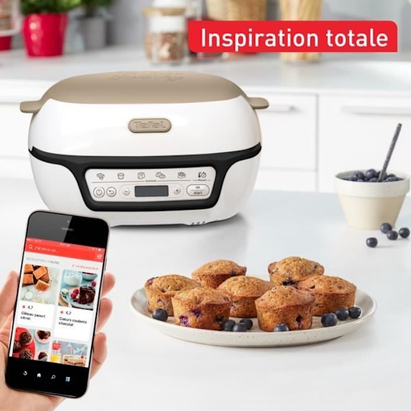 TEFAL Intelligent Cake Machine, 5 exakta program, non-stick pan, 6 Creabake muffinsformar, Cake Factory KD804910