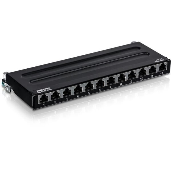 TRENDNET TC-P12C6AS anslutningsplats - Cat6a - 10 Gigabit Ethernet - 12 RJ-45-portar