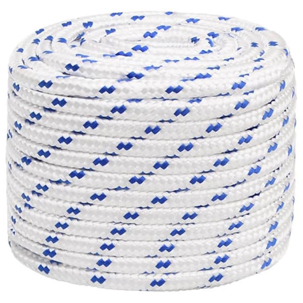 152311 vidaXL Båtrep Vitt 18 mm 25 m Polypropylen Vit