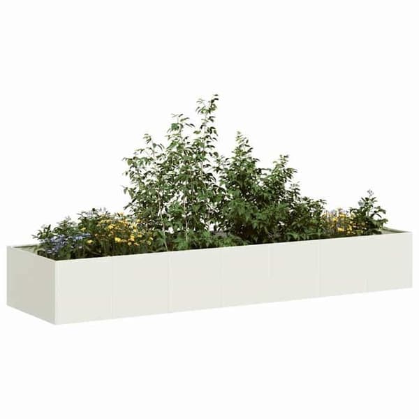 vidaXL Blomlåda vit 280x80x40 cm stål 860760