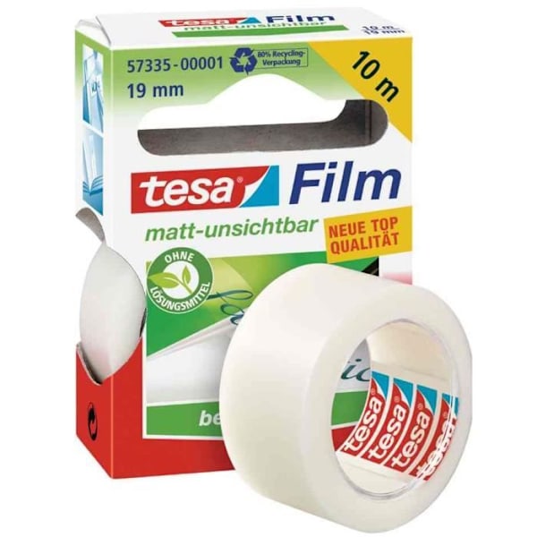 Tejp - TESA - Osynlig matta - 19 mm - PP-film - 10 m Osynlig