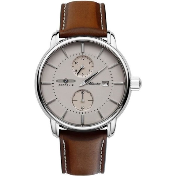 Klocka - ZEPPELIN - Atlantic 8426-5 - Mekanisk - Kapsel i rostfritt stål - Beige urtavla kastanj