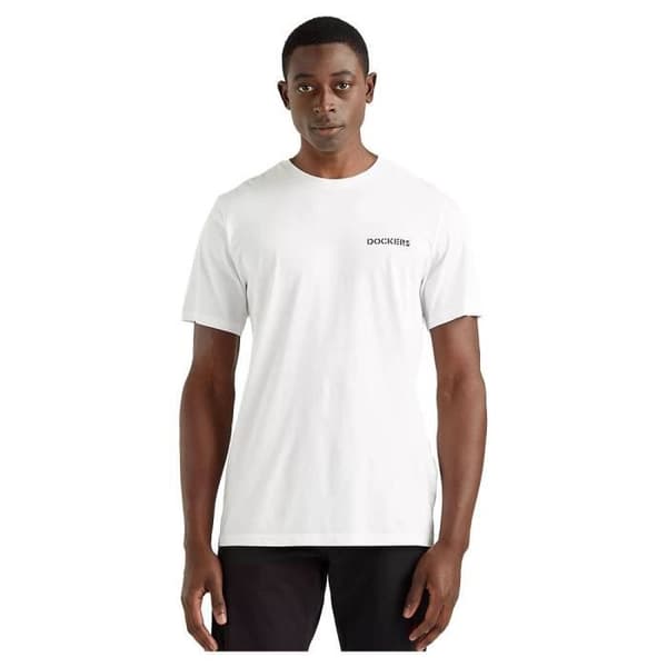 Dockers T-shirt med logotyp för män, Stencilpapper Vit, L EU Papper vitt S