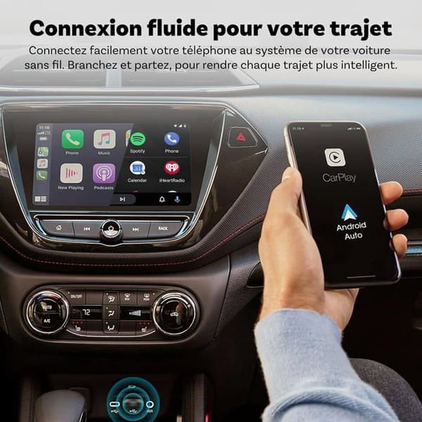 Adaptörer CarPlay & Android Auto - OTTOCAST - Mini - Trådlös - Bluetooth 5.0 - Kompatibel med bilar 2016+