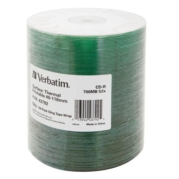 CD-R - VERBATIM - DataLife - 700MB - 52X - Spindel med 100 enheter