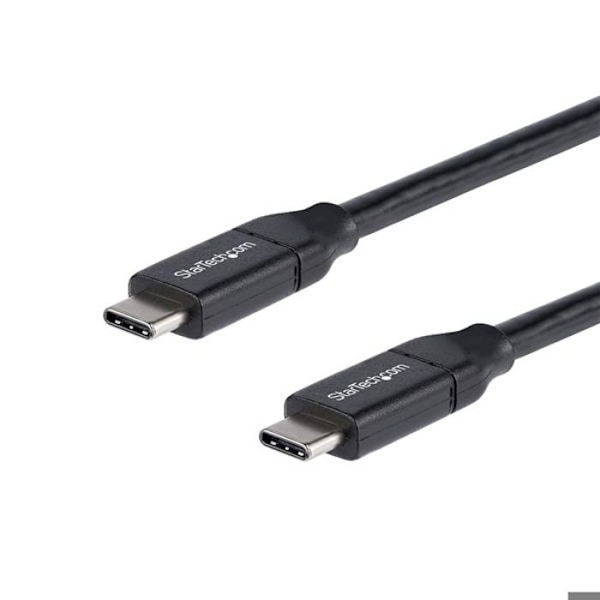 STARTECH USB-C till USB-C-kabel - 50 cm - Strömförsörjning 5A - USB-IF-certifierad - Svart