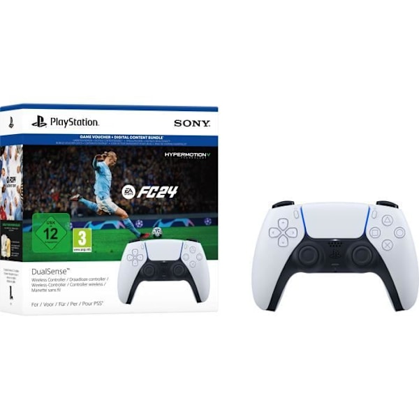 PS5 DualSense-kontroller + EA SPORTS FC24 (kod i kartongen) Vit