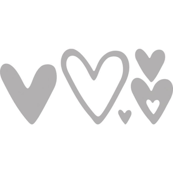 Die-cut kit "deep edge": "Hjärtan", 1,1-5,5 x 1,2-6cm, tab-bag 3st