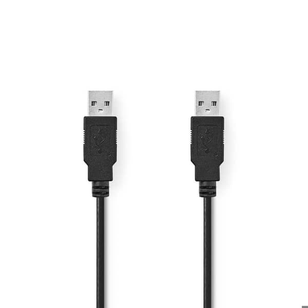 USB 2.0-kabel | En hane - en hane | 2,0m | Svart ALPEXE-1694