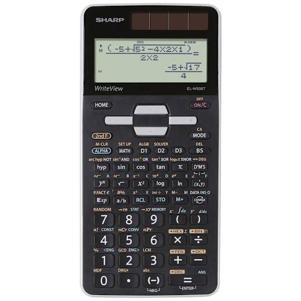 Skolkalkylator - SHARP - EL-W506T-GY - LCD-skärm - Svart - Vetenskaplig