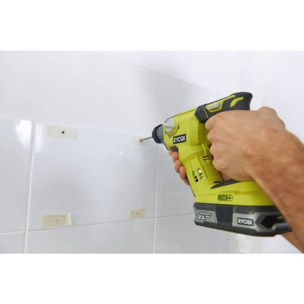 RYOBI - 18V ONE+ SDS+ perforator - 4 lägen - 1,3 Joule Epta + 2,5 Ah batteri - laddare, bärväska - R18SDS-125S Grönt & kol