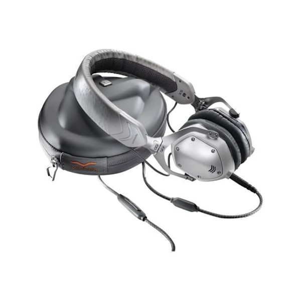 V-MODA XS hörlurar med mikrofon i full storlek 3,5 mm jack silvervit