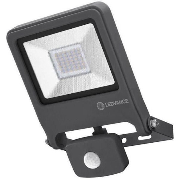 LED-strålkastare utomhus - LEDVANCE - Endura Flood 30W - Grå - Rörelsedetektor - 2700lm - 3000K Grå