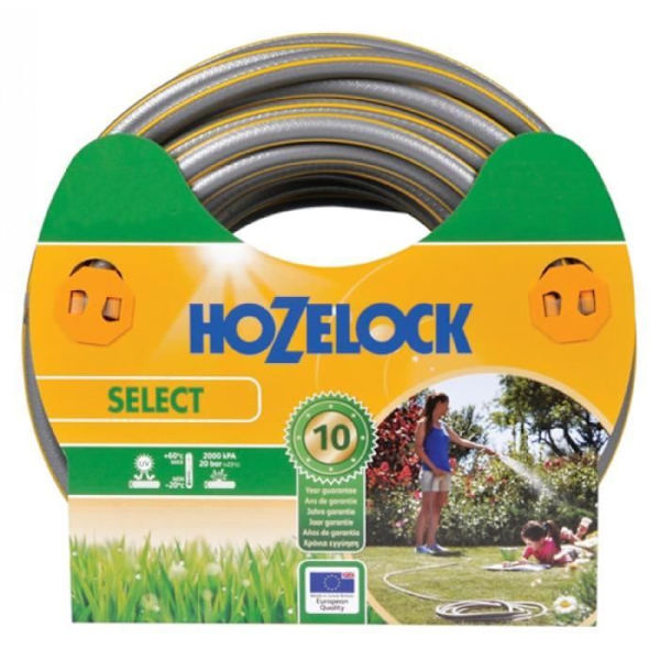 Hozelock Select Slang 50 m (ø 15 mm), 50 m, Grå, Gul, Endast slang, PVC, 1,5 cm, Frankrike