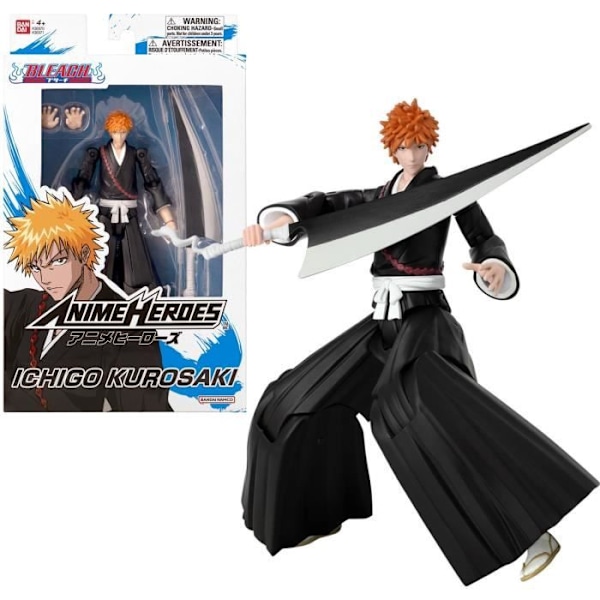 Anime Heroes statyett 17 cm - Kurosaki Ichigo - Bleach - BANDAI Svart