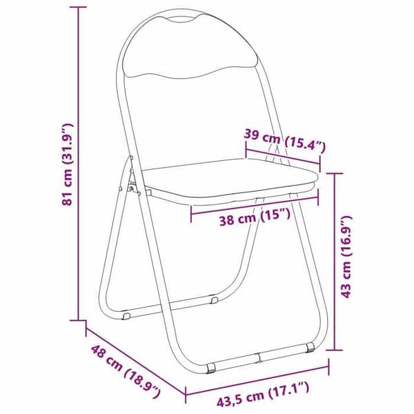 vidaXL Fällstol 8 st Vit och Grå 48 x 43,5 x 81 cm 42029050