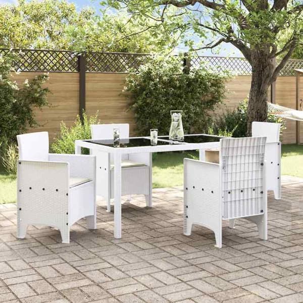 vidaXL Trädgårdssoffa 4 st Vit 53 x 49 x 85 cm Polypropylen 847482