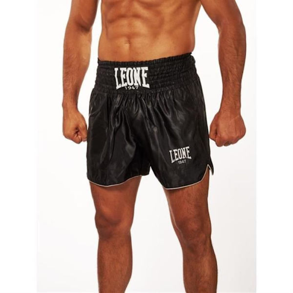 Kort Kick Thái Basic - LEONE - Herr - 100% Polyester - Bred Elastisk - Svart Svart M