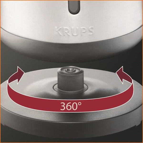 KRUPS Sladdlös vattenkokare i rostfritt stål, 2400 W, Kapacitet 1,7 L, Assisterad locköppning Control Line BW442D10