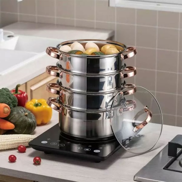 Ångkokare Set - KLAUSBERG - KB-7727 - Rostfritt stål - 18 cm - Rose Gold Rose guld
